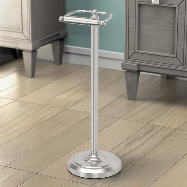 Double Post Toilet Paper Holder in Satin Nickel