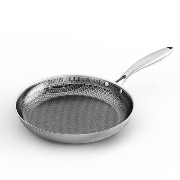 8 in. Stainless Steel Hybrid Nonstick Skillet, Oven Safe, Induction Compatible, Even Heat Distribution, Dishwasher
