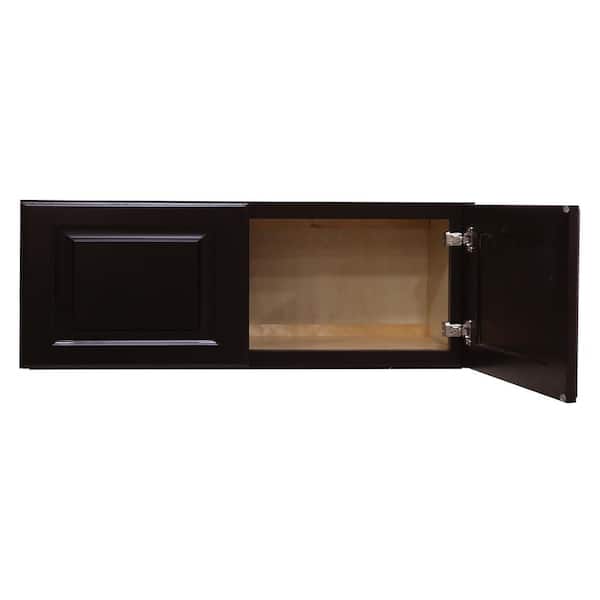 Newport Ready to Assemble 33x36x12 in. 2-Door Wall Cabinet with 2-Shelves in Dark Espresso Newport Ready to Assemble 33x36x12 in. 2-Door Wall Cabinet with 2-Shelves in Dark Espresso