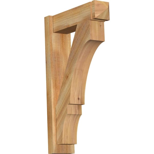 Ekena Millwork 6 in. x 32 in. x 20 in. Western Red Cedar Balboa Arts and Crafts Rough Sawn Outlooker