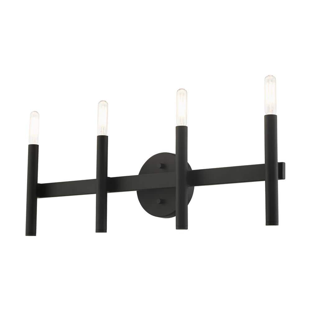 Copenhagen Black Steel 4-Light Dimmable Vanity Sconce