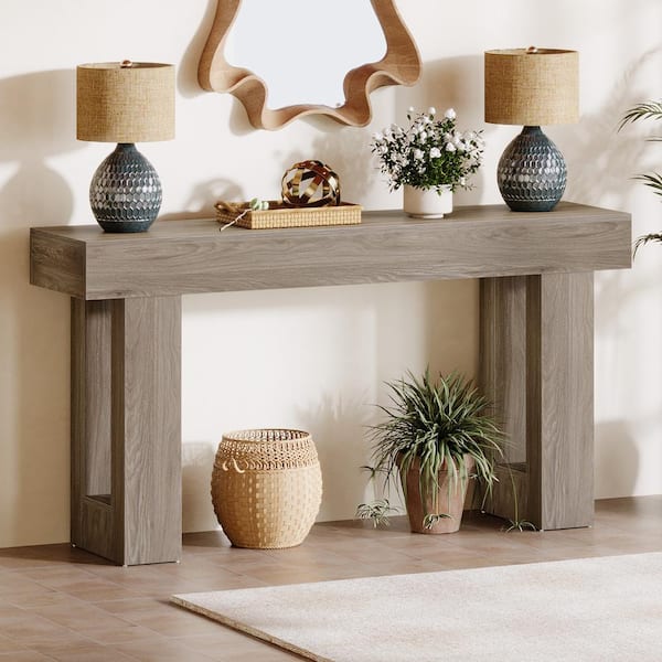 Rustic grey console table discount