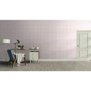 Little Explorers 2-Pink Tartan Boom Plaid Matte Finish Non-Pasted Non-Woven Wallpaper Sample