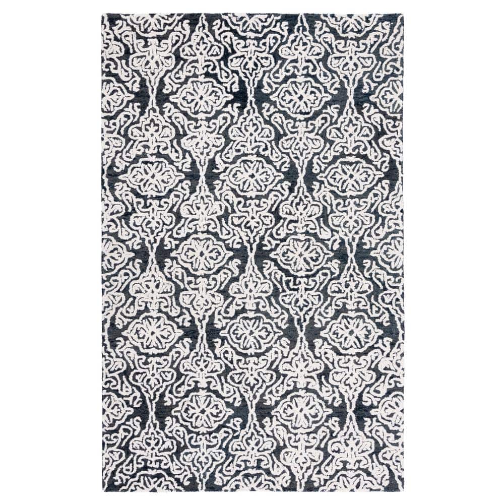 Blossom Light Green/Ivory 9 ft. x 12 ft. Floral Damask Geometric Area Rug