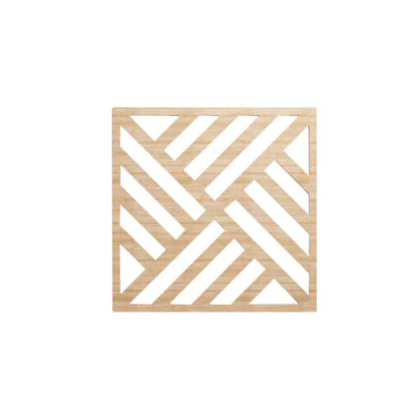 Ekena Millwork 11 3/8 in. x 11 3/8 in. x 1/4 in. Alder Small Allen Decorative Fretwork Wood Wall Panels (10-Pack)