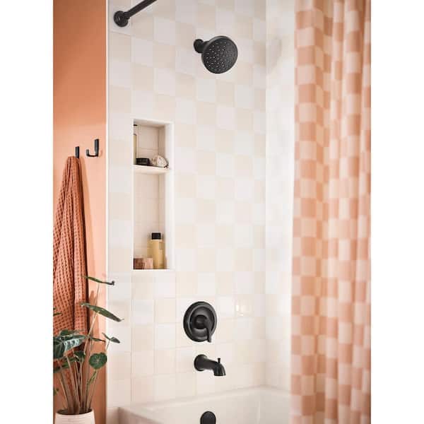Korek Single-Handle 1-Spray 1.75 GPM Showerhead Tub and Shower Faucet in Matte Black (Valve Included)