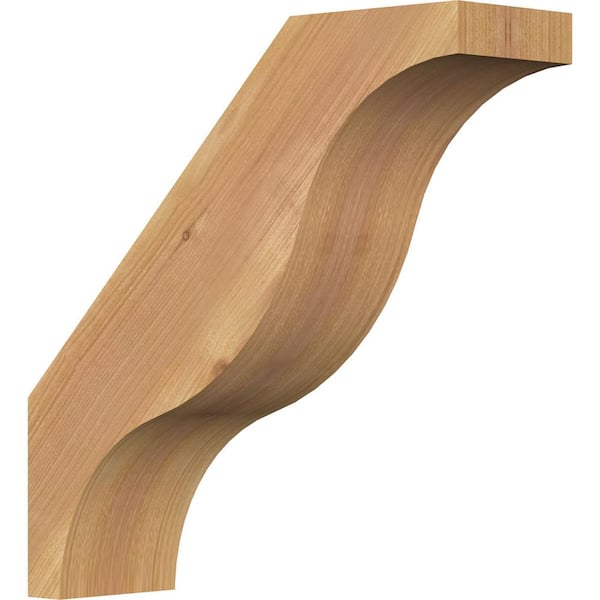 Ekena Millwork 3 1/2"W x 12"D x 12"H Funston Smooth Knee Brace, Western Red Cedar