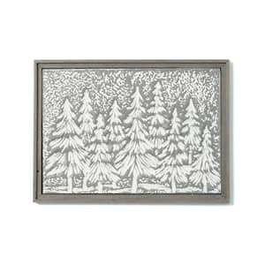 17.75 in. Gray Metal Tree Holiday Wall Decor