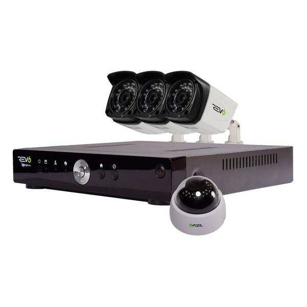 Revo Aero 4-Channel HD 1TB Surveillance DVR with 4 Indoor/Outdoor Cameras