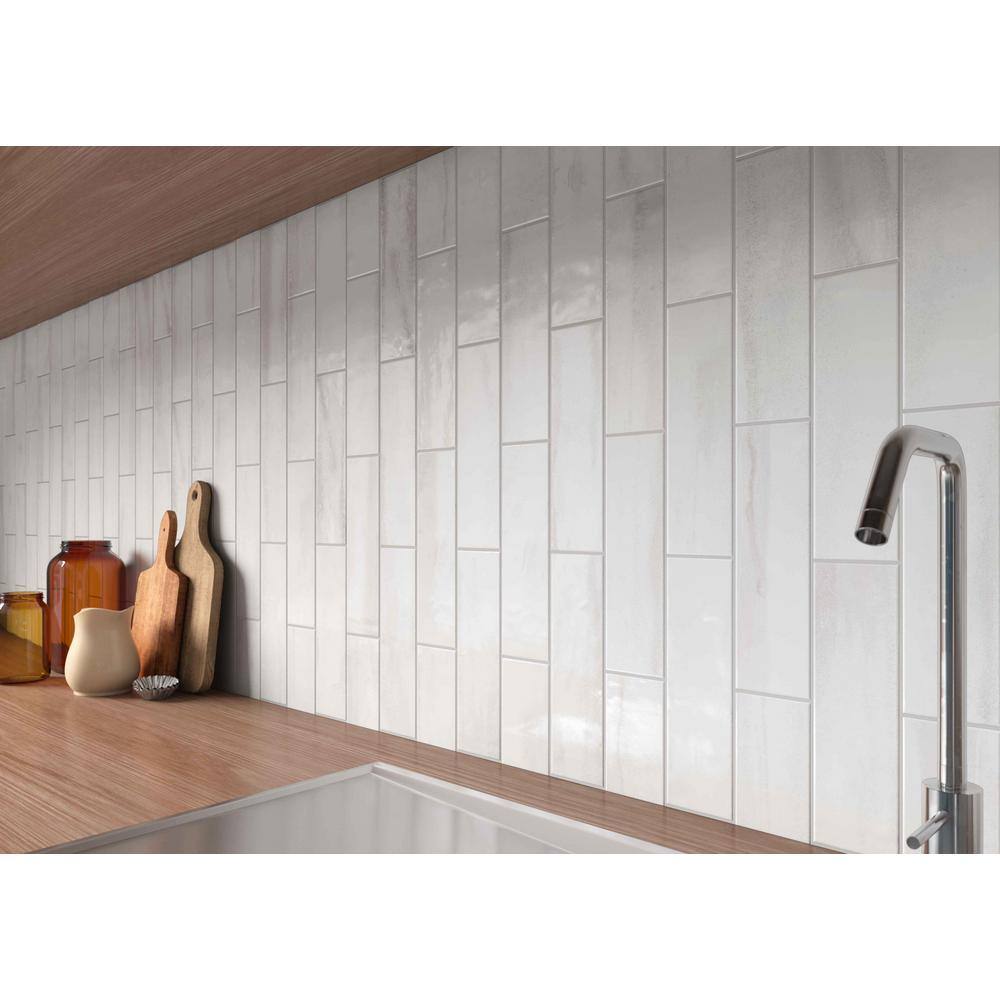Lily White Glossy Porcelain Subway Wall Tile 3x10
