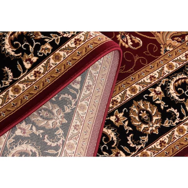 Majestic 2' x 2' (Exact Size: 2'3" x 2') Persian Indoor Doormat Rug, Red Black, Traditional