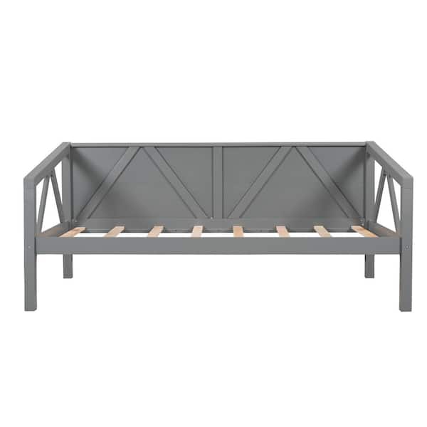 wetiny Gray Twin Size Daybed, Wood Slat Support