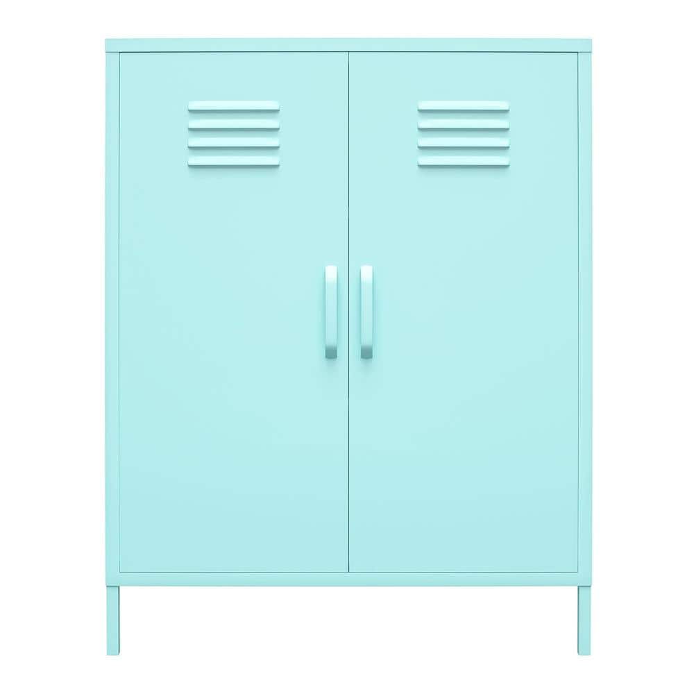 Mint Metal Locker Style Storage Cabinet with Adjustable Shelving