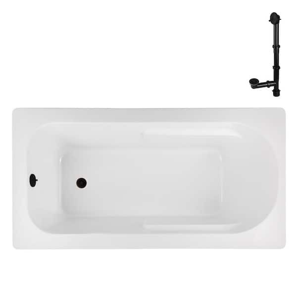 Streamline N-4280-739-ORB 60 in. x 32 in. Rectangular Acrylic Soaking Drop-In Bathtub, with Reversible Drain in Oil Rubbed Bronze