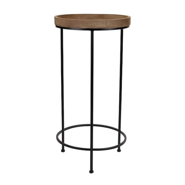 HomeRoots 14.25 In. Brown Solid Wood End Table 2000518014 - The Home Depot