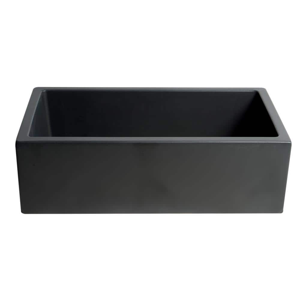 33.13'' Black Matte Fireclay Farmhouse Apron Sink