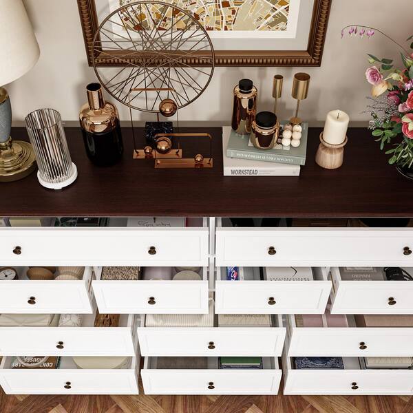 Have a question about FUFU&GAGA White 12-Drawer Wood 61 in