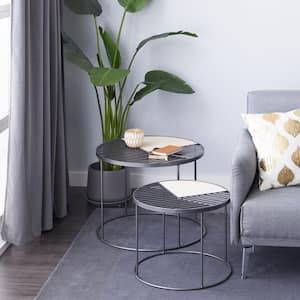 Black Metal Contemporary Accent Table (Set of 2)