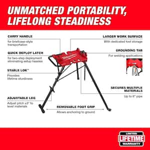 1/8 in. to 6 in. Portable Leveling Tripod Chain Vise with Lower Shelf