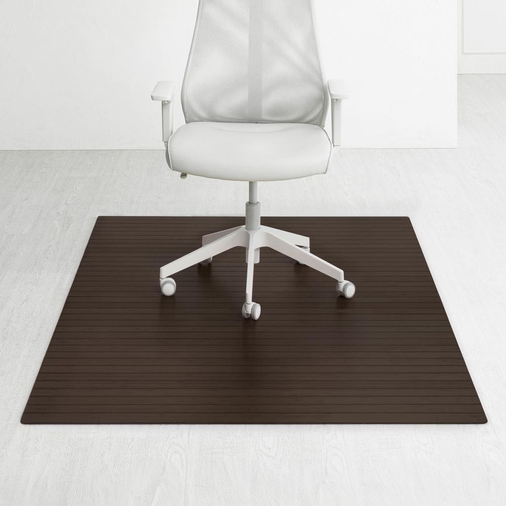 Anji Mountain Espresso 72 in. x 48 in. Indoor Bamboo Chair Mat