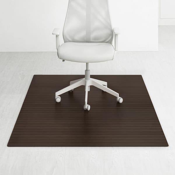 Espresso 72 in. x 48 in. Indoor Bamboo Chair Mat - Non-Slip, Rectangular, Ideal for Hard Floors