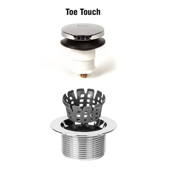 TubSTRAIN ToeTouch Bathtub Drain Stopper With Fittings and Haircatcher - Tub  And Shower Parts - by PF WaterWorks