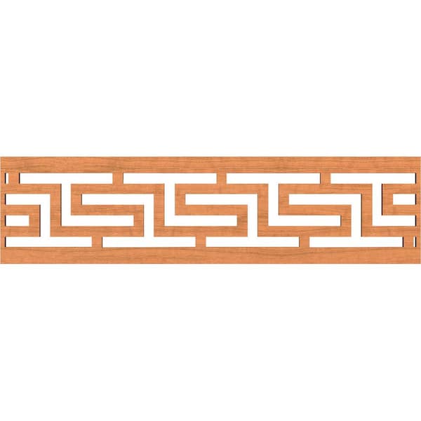 Ekena Millwork Tulum Fretwork 0.375 in. D x 47 in. W x 12 in. L Cherry Wood Panel Moulding