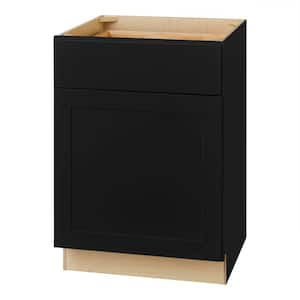 Avondale 24 in. W x 24 in. D x 34.5 in. H Ready to Assemble Plywood Shaker Base Kitchen Cabinet in Raven Black