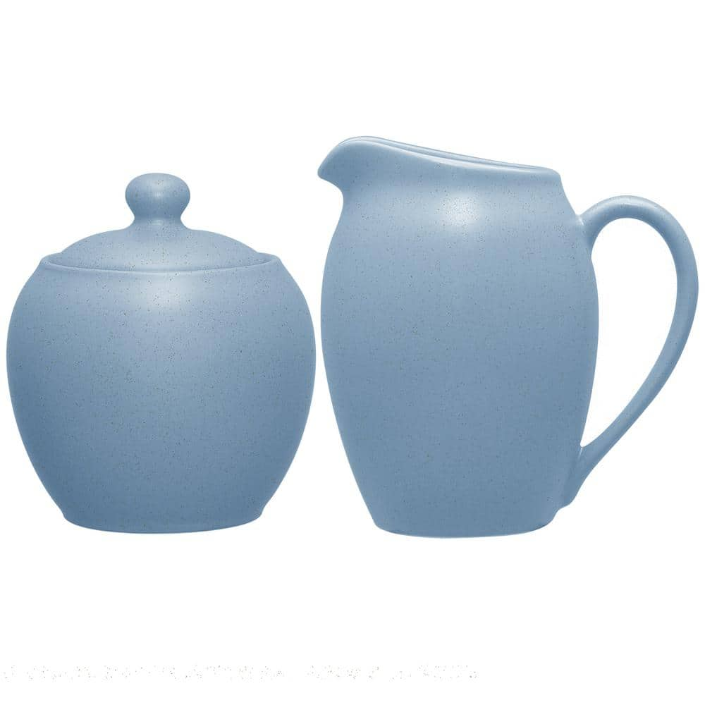 Noritake Color Wave Ice (Light Blue) Stoneware 13 oz. Sugar and 11 fl ...