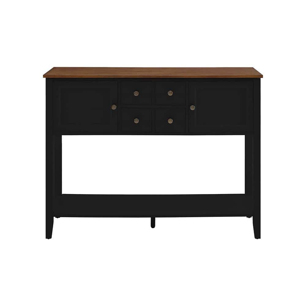 Amucolo Black Modern Sideboard Serving Buffet Storage Cupboard