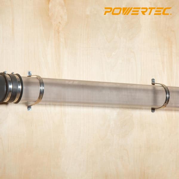 4 in. x 36 in. Clear PVC Pipe Long Rigid Plastic Tubing and 5 Hose Hangers for Dust Collection Systems