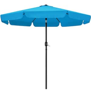 9 ft. Outdoor Umbrella with Push Button Tilt and Crank for Garden Sky Blue