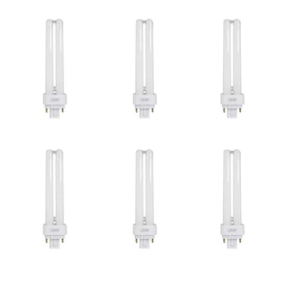 Feit Electric 18W Equiv PL CFLNI Quad Tube 4-Pin Plug-in G24Q-2 Base Compact Fluorescent CFL Light Bulb, Cool White 4100K (6-Pack)