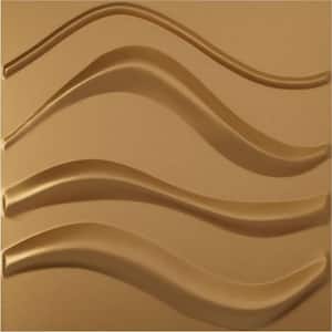 19 5/8 in. x 19 5/8 in. Wave EnduraWall Decorative 3D Wall Panel, Gold (Covers 2.67 Sq. Ft.)