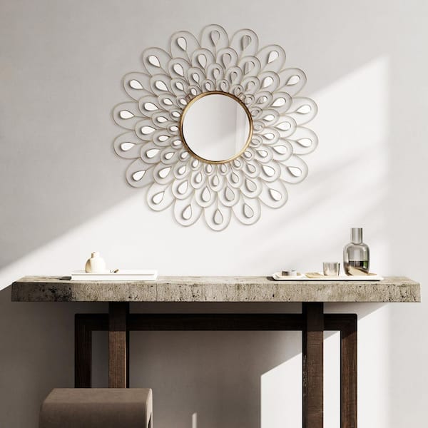 Medium Sunburst Hooks Mirror (36 in. H x 36 in. W)