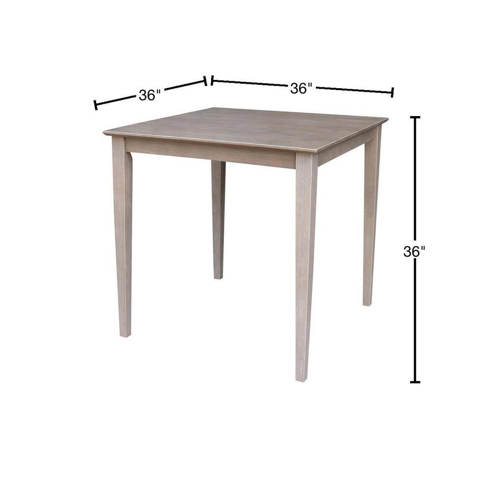 Gray Solid Wood Square Counter Height Dining Table
