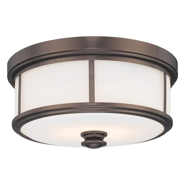 Harvard Court 2-Light Harvard Court Bronze Flush Mount