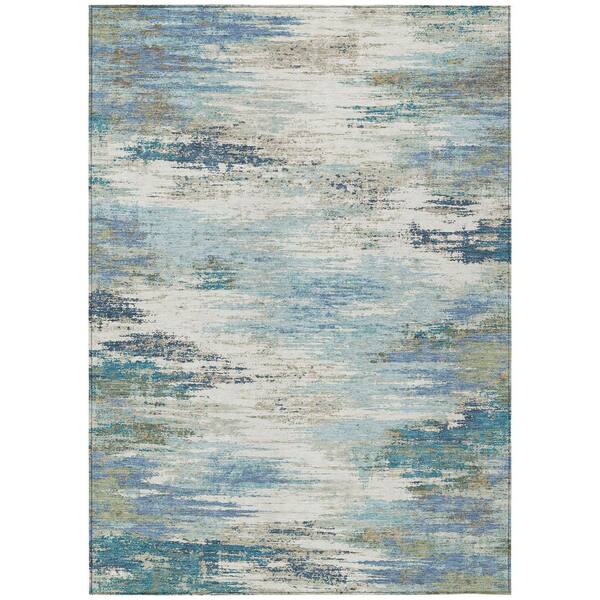 Chantille Machine Washable Indoor/Outdoor Abstract ACN2766 Blue 5 ft. x 7 ft. 6 in. Area Rug