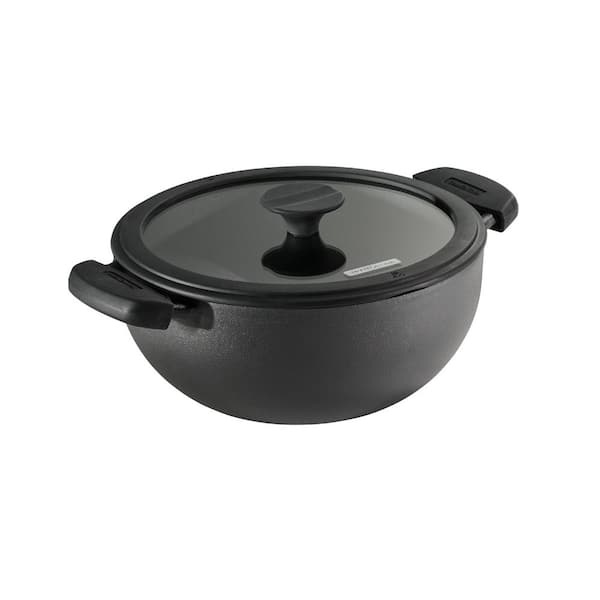 Utsava 3.9 qt. Pre-Seasoned Cast Iron Kadai with Lid – 10 in. Dia, Gas/Electric/Induction Compatible, Cooking Pan