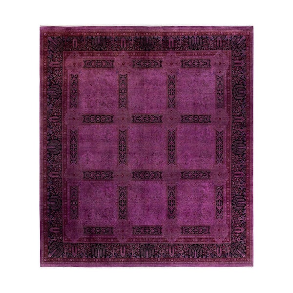 Overdyed Pink 10 ft 3 in x 11 ft 3 in Wool Indoor Area Rug
