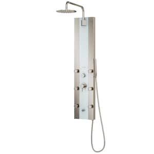 Tropicana 6-Jet Shower System in White Glass