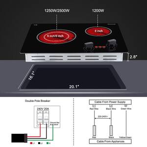 21 in. Built-In Radiant Electric Ceramic Glass Cooktop in Black with 2 Elements