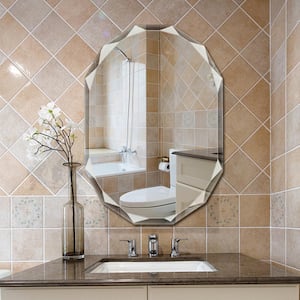 24 in. W x 36 in. H Rectangular Frameless Beveled Edge Wall Mount Bathroom Vanity Mirror