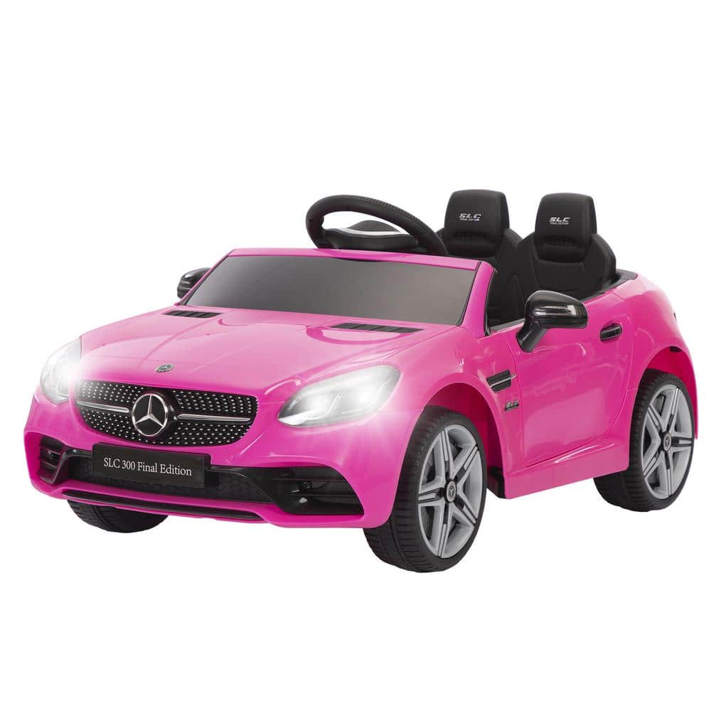 TOBBI 12-Volt Kids Car Ride On Licensed Mercedes-Benz Electric Vehicle with LED Lights, Pink