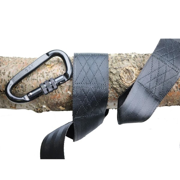 Free Carabiner & Swivel Hook Snap - Single 10 Foot Long & Carry Bag SGS Certified StrapMate Extra-Long 10 Foot Tree Swing Strap Holds 2800 Pounds Weight No Tools Needed