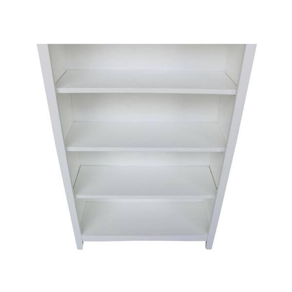 5 Shelf Standard Bookcase With, Home Depot Polar White Bookcase