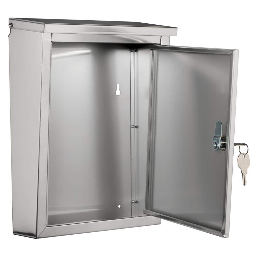 Stainless Steel Locking Wall Mount Mailbox with Cam Lock