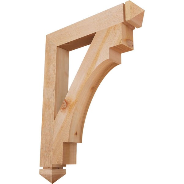 Ekena Millwork 4 in. x 34 in. x 26 in. Western Red Cedar Merced Arts and Crafts Rough Sawn