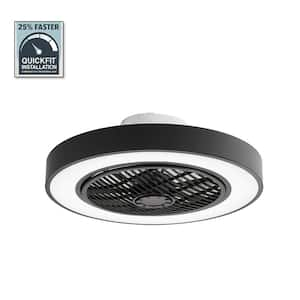 20 in. Smart Indoor Matte Black Flush Mount LED Ceiling Fan with Light Kit and Remote and App Control