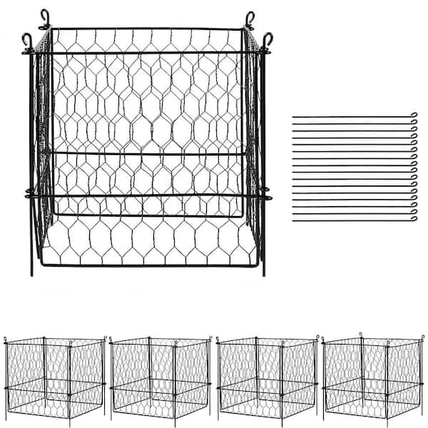 ATENGNES 13.4 in. x 13.4 in. Chicken Wire Metal Mesh Plant Protector from Animals Plant Cages (4-Pack)